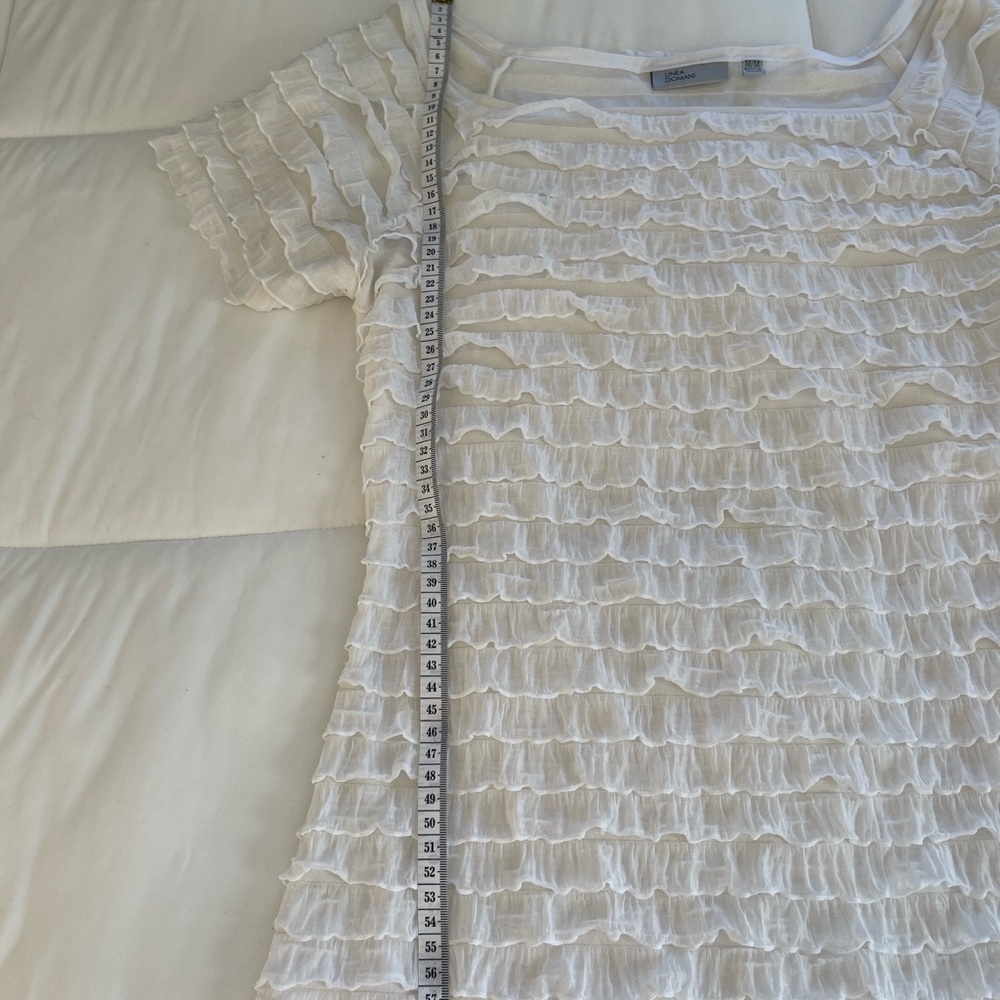 Linea Domani White Ruffled Blouse - Picture 5 of 7
